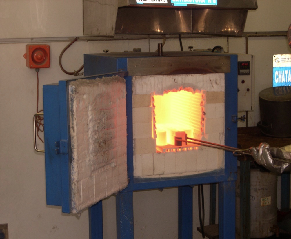 horno para tratamiento térmico fusión cobre, oro y plata